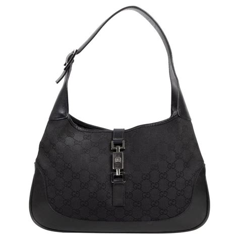 gucci jackie bag black monogram|gucci monogram shoulder bag.